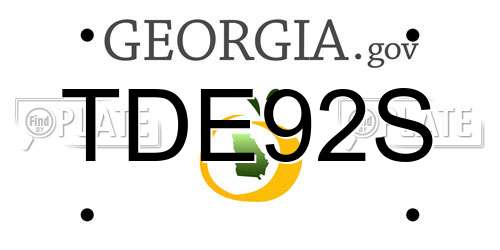 TDE92S Georgia License Plate