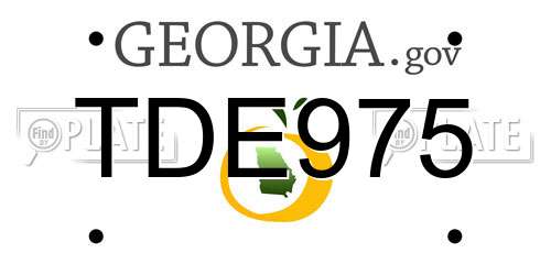 TDE975 Georgia License Plate