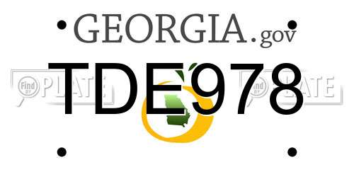 TDE978 Georgia License Plate