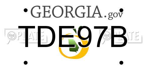 TDE97B Georgia License Plate