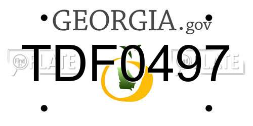 TDF0497 Georgia License Plate