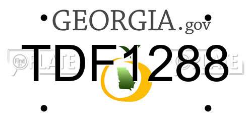TDF1288 Georgia License Plate