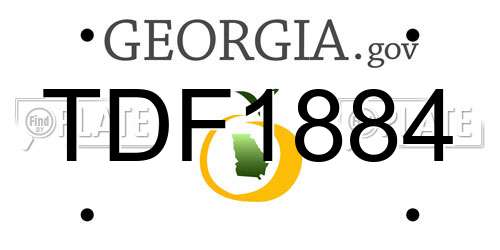 TDF1884 Georgia License Plate
