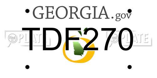 TDF270 Georgia License Plate