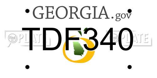 TDF340 Georgia License Plate