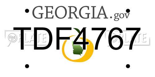 TDF4767 Georgia License Plate
