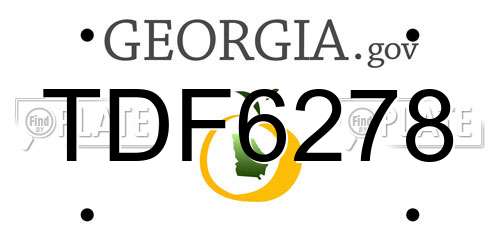 TDF6278 Georgia License Plate