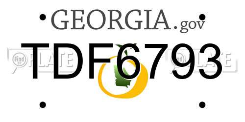 TDF6793 Georgia License Plate