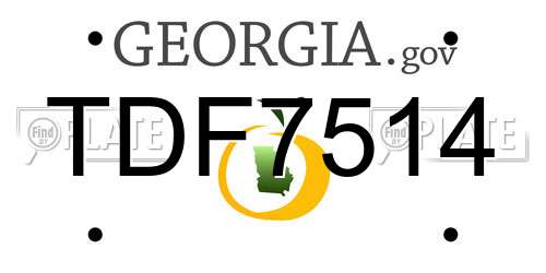 TDF7514 Georgia License Plate
