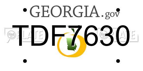 TDF7630 Georgia License Plate