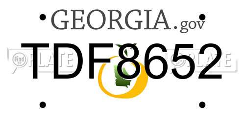 TDF8652 Georgia License Plate
