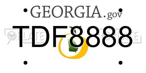 TDF8888 Georgia License Plate