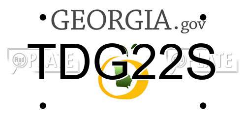 TDG22S Georgia License Plate