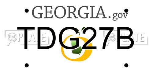 TDG27B Georgia License Plate