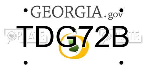TDG72B Georgia License Plate