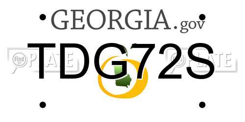 TDG72S Georgia License Plate