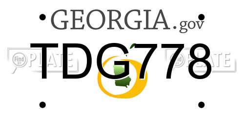 TDG778 Georgia License Plate