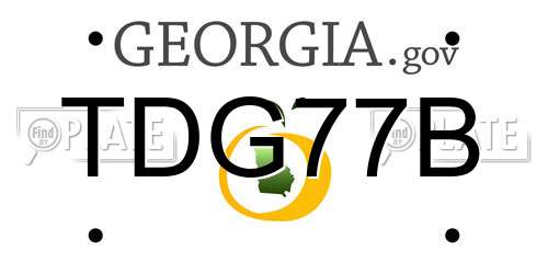 TDG77B Georgia License Plate