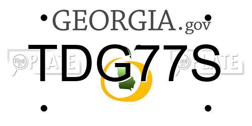 TDG77S Georgia License Plate