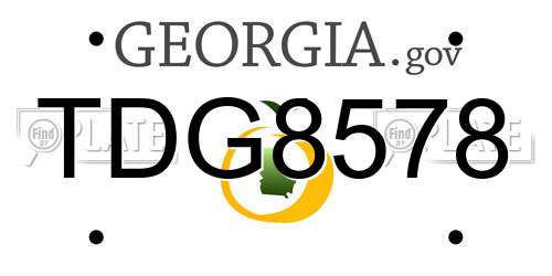 TDG8578 Georgia License Plate