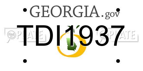 TDI1937 Georgia License Plate