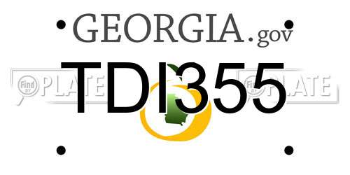 TDI355 Georgia License Plate