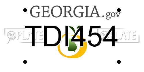 TDI454 Georgia License Plate