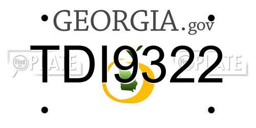 TDI9322 Georgia License Plate