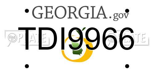 TDI9966 Georgia License Plate