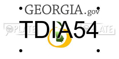 TDIA54 Georgia License Plate