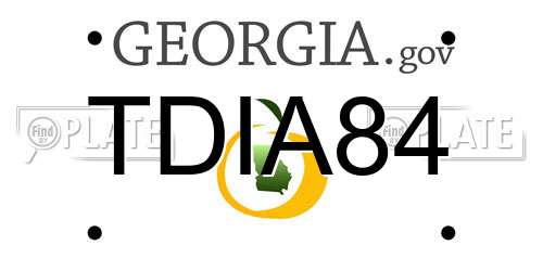 TDIA84 Georgia License Plate