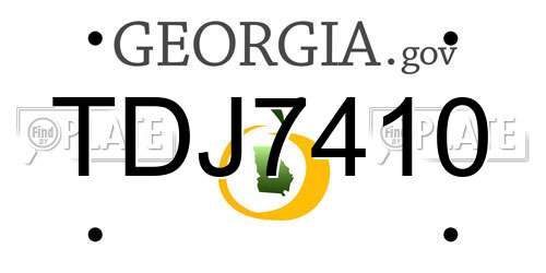 TDJ7410 Georgia License Plate