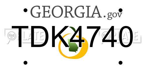 TDK4740 Georgia License Plate