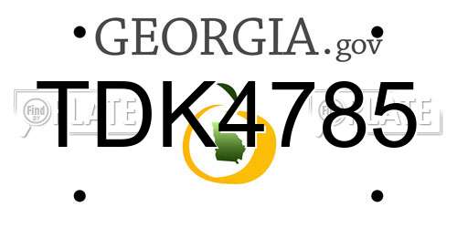 TDK4785 Georgia License Plate