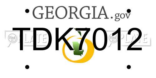 TDK7012 Georgia License Plate