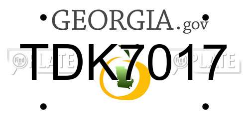 TDK7017 Georgia License Plate