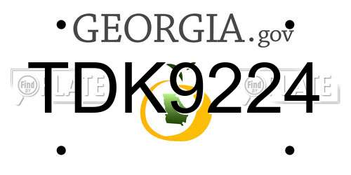 TDK9224 Georgia License Plate