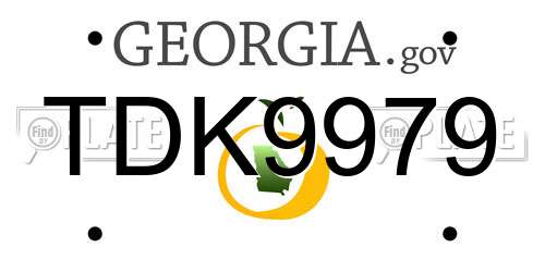TDK9979 Georgia License Plate