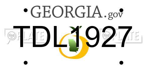 TDL1927 Georgia License Plate