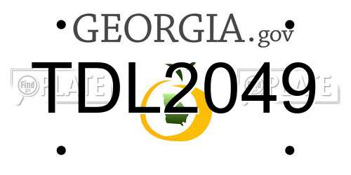 TDL2049 Georgia License Plate