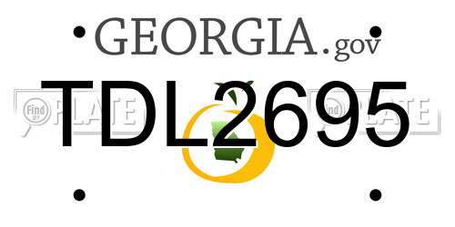 TDL2695 Georgia License Plate