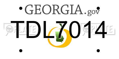 TDL7014 Georgia License Plate