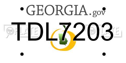 TDL7203 Georgia License Plate