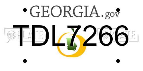 TDL7266 Georgia License Plate