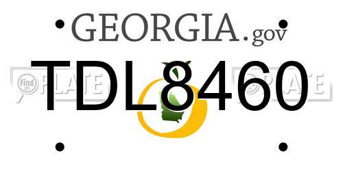 TDL8460 Georgia License Plate