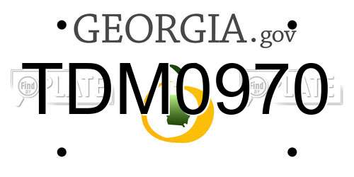 TDM0970 Georgia License Plate