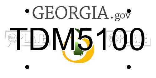 TDM5100 Georgia License Plate