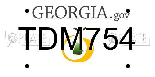 TDM754 Georgia License Plate
