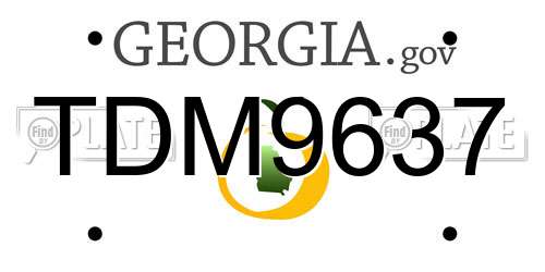 TDM9637 Georgia License Plate