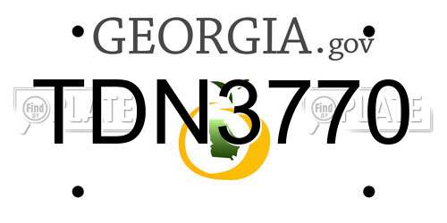 TDN3770 Georgia License Plate